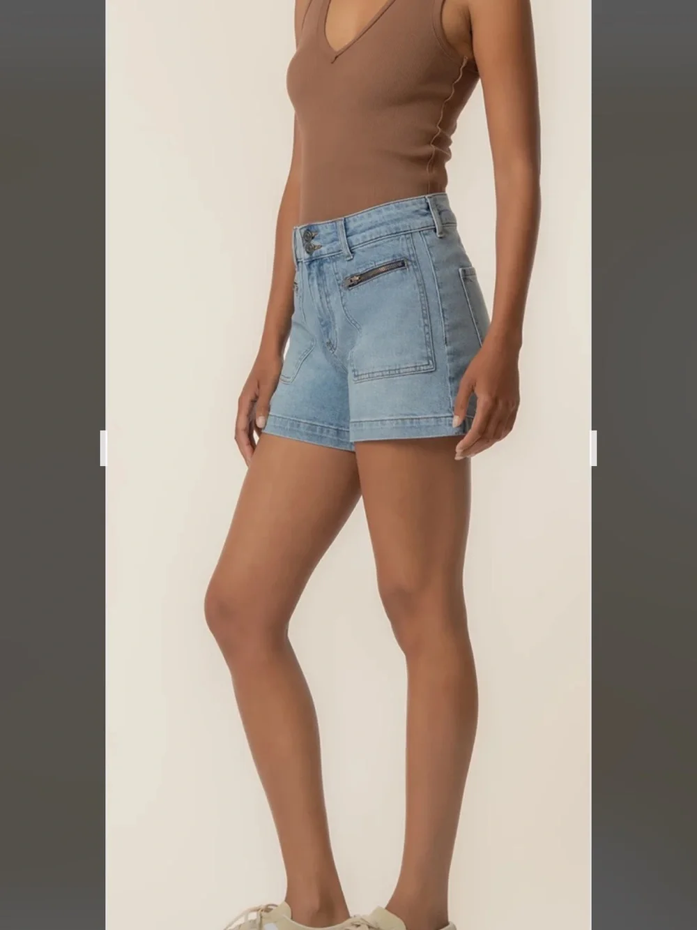 Kut from the Kloth Light Blue High-Rise Denim Shorts